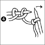 Stappen voor recht breien en averecht breien: breisteek afglijden