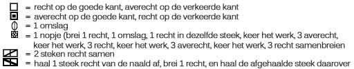 uitleg symbolen teltekening breipatroon puntsjaal